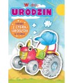 Kartka na urodziny z cyframi do naklejenia wieku Chłopca DK1073