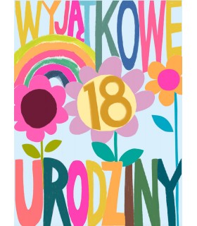 Kartka na osiemnastkę dla Dziewczyny, pięknie zdobiona DKP77