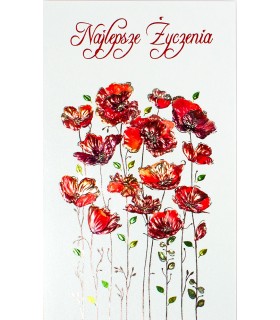 Kartka z serdecznymi życzeniami piękne Maki dla Dziewczyny A6457B