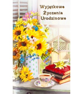 Kartka urodzinowa ze słonecznikami, cudowna A6411B
