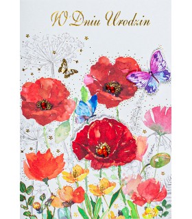 Kartka Urodzinowa z bukietem Maków, cudowna M961