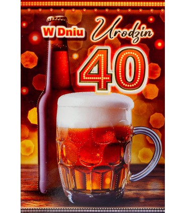 Kartka na 40 urodziny dla Faceta 3D M930