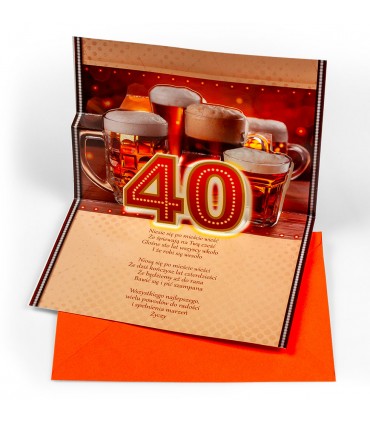Kartka na 40 urodziny dla Faceta 3D M930