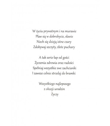 Kartka Urodzinowa dla Mężczyzny Piłkarza M941