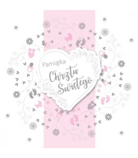 Kartka na Chrzest dla Dziewczynki pięknie zdobiona LUX121