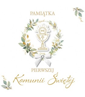 Kartka Komunijna zdobiona cyrkoniami KLAS6