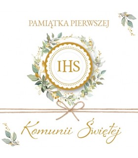 Kartka Komunijna zdobiona wstążeczką KLAS7