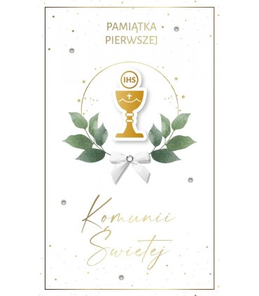 Kartka na Komunię zdobiona cyrkoniami GMP45