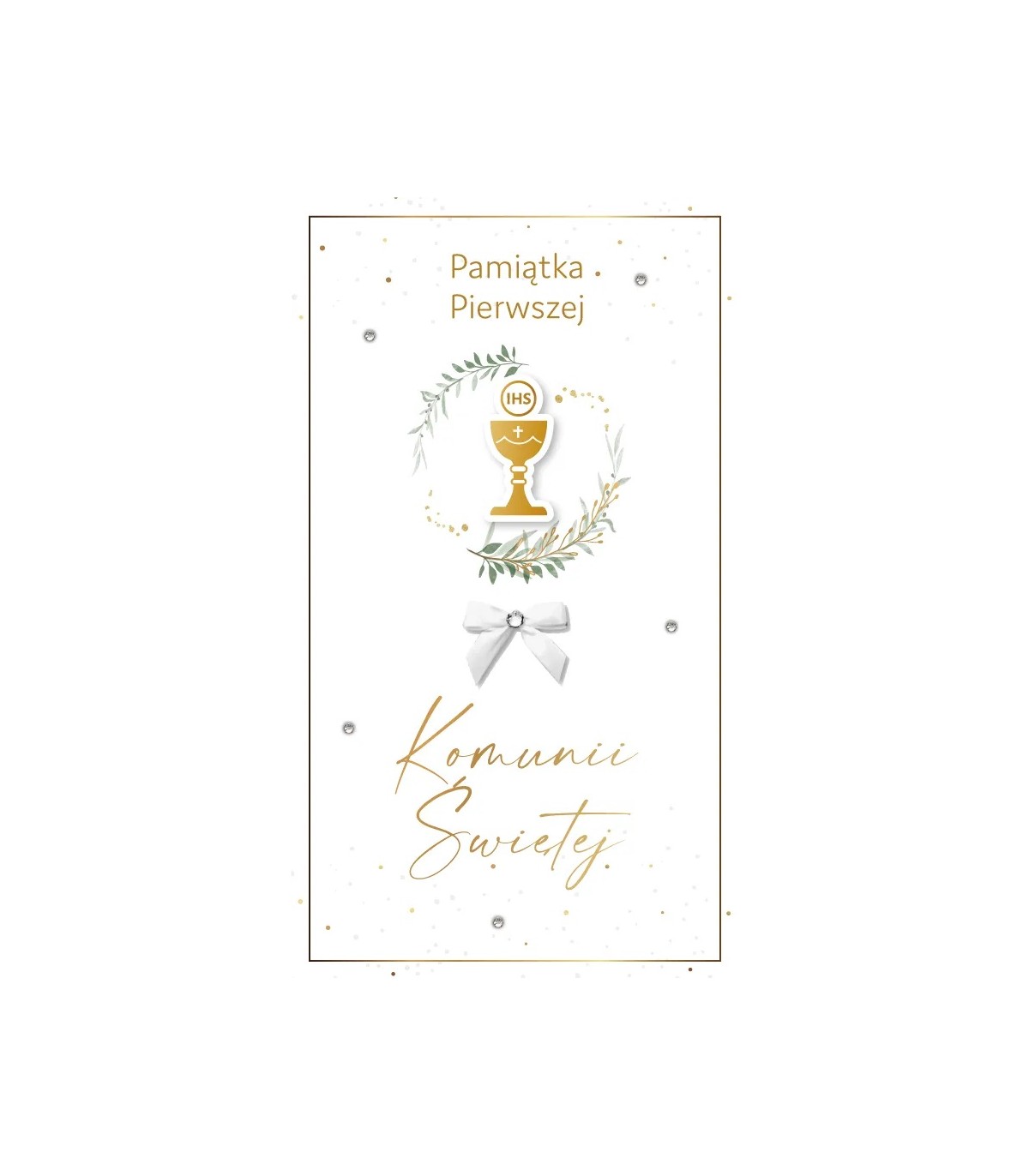 Kartka Komunijna z życzeniami, elegancka GMP43