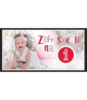 Zaproszenie Roczek dla Dziewczynki zestaw 10 szt. ZAB171