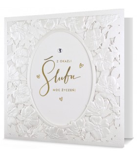 Kartka na ślub zdobiona cyrkonią HM1135