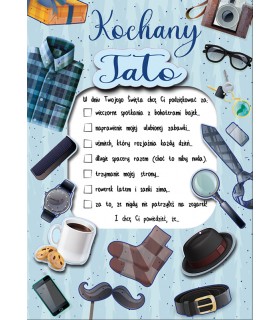 Kartka dla Taty z podziękowaniami DK1020