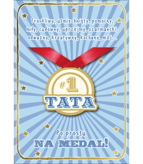 Prezent dla Taty Kartka z medalem DK1023