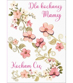 Kartka dla Mamy pięknie zdobiona cyrkoniami DK1022