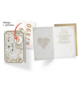 Kartka na Rocznicę Ślubu -ustaw cyfrę jubileuszu DK674