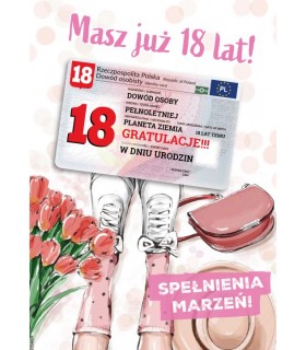 Kartka na 18 urodziny dla Dziewczyny GIFT176