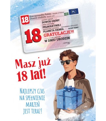 Kartka na osiemnastkę dla Chłopaka GIFT177
