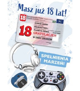 Kartka z okazji 18 urodzin z dowodem GIFT178
