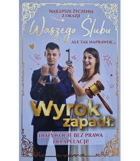 Kartka ślubna z żartem, zabawna JCX153