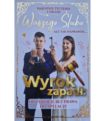 Kartka ślubna z żartem, zabawna JCX153