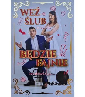 Kartka na ślub wesoła, z humorem JCX154