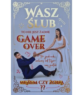 Kartka na ślub dla Nowożeńców zabawna, z żartem JCX155