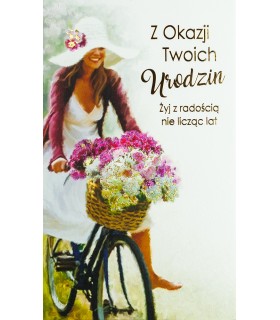 Kartka urodzinowa dla Dziewczyny, Rowerzystki A6283B
