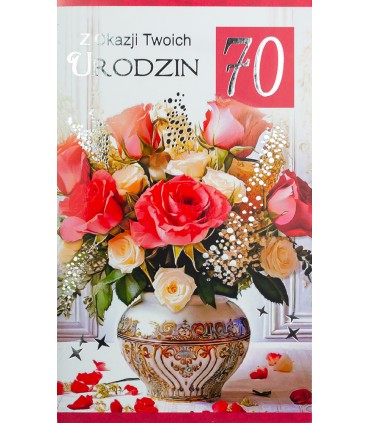 Kartka z okazji 70 urodzin z życzeniami A3003/70