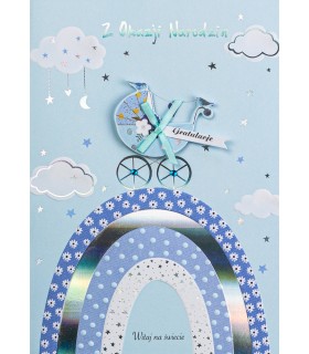 Gratulacje z okazji narodzin Syna, Kartka urocza M944