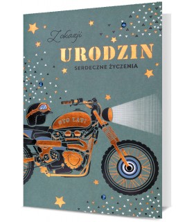Kartka urodzinowa z życzeniami dla motocyklisty HM2878