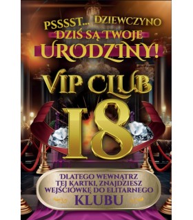 Kartka na osiemnastkę z kartą VIP JCX141