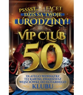 Kartka z okazji 50 urodzin dla Mężczyzny z kartą VIP JCX146