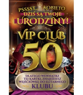 Kartka na 50 urodziny dla Kobiety z kartą VIP JCX147
