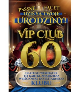 Kartka na 60 urodziny dla Mężczyzny z kartą VIP JCX148