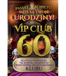 Kartka z okazji 60 urodzin dla Kobiety z kartą VIP JCX149