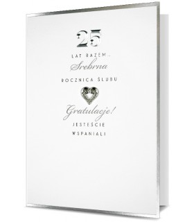 Kartka na 25 rocznicę ślubu Srebrne Gody HM790R