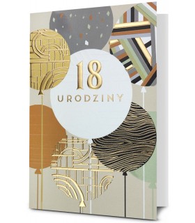 Kartka na 18 urodziny pięknie zdobiona HM3192
