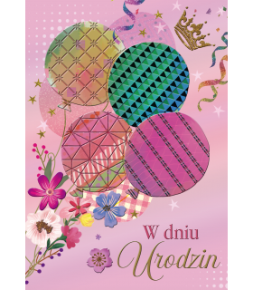 Kartka na urodziny pięknie zdobiona DK1152