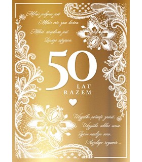 Złota Kartka na 50 Rocznicę Ślubu Złote Gody V112