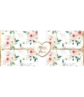 Kartka ślubna z życzeniami pięknie zdobiona KPAS220