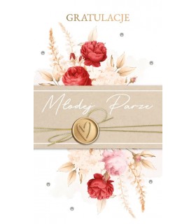 Kartka na ślub dla Młodej Pary zdobiona cyrkoniami KPAS231