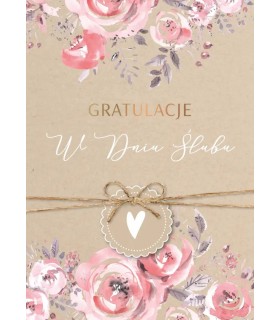 Kartka na ślub z życzeniami dla Młodej Pary boho GM1057