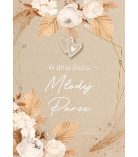 Kartki na ślub z życzeniami dla Młodej Pary boho GM1059