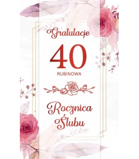 Kartka na 40 rocznicę ślubu Rubinowe Gody LUX144