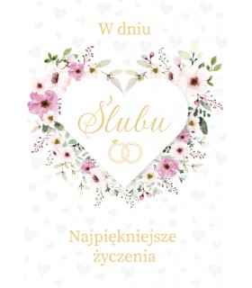 Kartka na ślub z życzeniami, pełna miłości DK1167