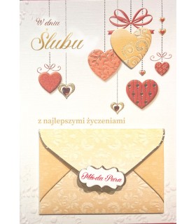 Kartka na ślub z kopertką na prezent banknoty, voucher DK1181