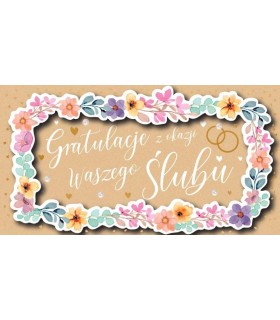 Kartka ślubna z życzeniami dla Nowożeńców PM369
