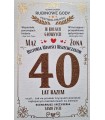 Kartka na 40 Rocznicę Ślubu Rubinowe Gody 5K26