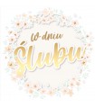 Kartka na ślub zdobiona złotym konfetti KPE223