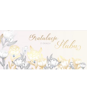 Kartka ślubna zdobiona cyrkoniami Duża XL KPE224